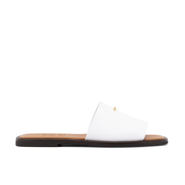 WHITE CALF LEATHER SLIDE