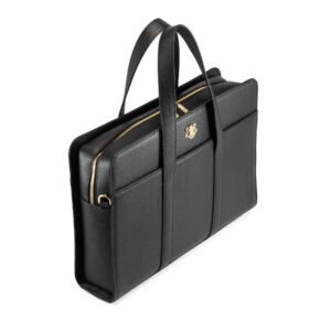 Luca Calfskin Business Bag | Aristocrats Luxury Luca Calfskin leather business bag in black with detachable shoulder strap