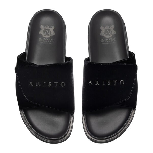 ARISTO BLACK VELVET SLIDES