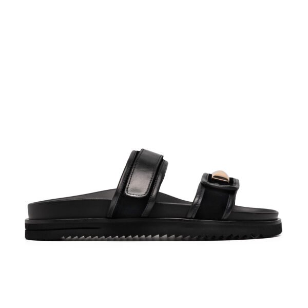 ROMOLO LEATHER & VELVET SLIDES