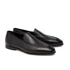 BARON'S WOVEN LEATHER LOAFERS Black textured leather Baron's loafers featuring woven edging and a leather sole.